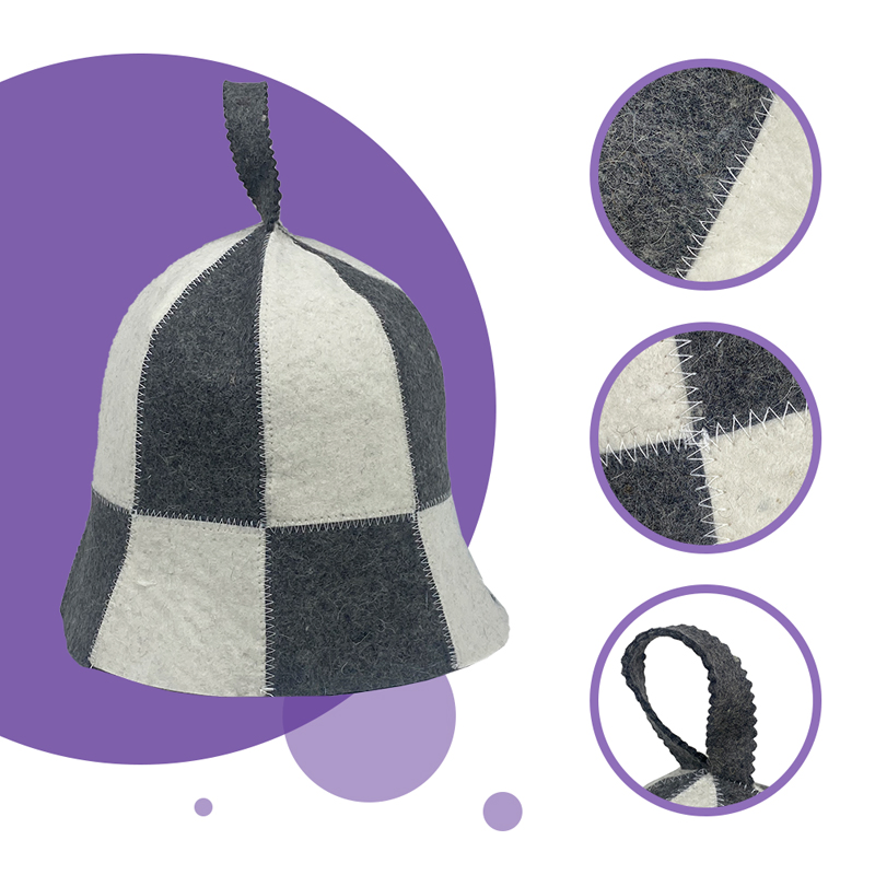 Sheep Wool Felt Sauna Hat - Multi - Style for Japanese, German & Russian Banya Unisex for Men & Women