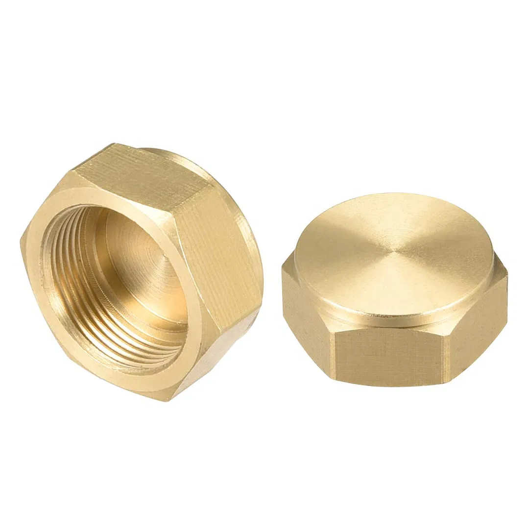 Brass Pipe Fitting Hex Female Thread Plug Ending Cap Nut for Garden Outdoor Water Nozzle