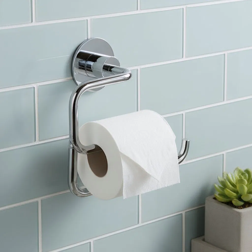 Полотенцедержатель 60 см, серебристый, самоклеящийся