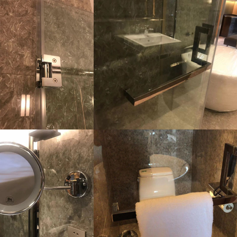 En1670 Certified Brass Shower Door Hinge Used in 180 Degree Frameless Glass to Glass, Bathroom Accessories