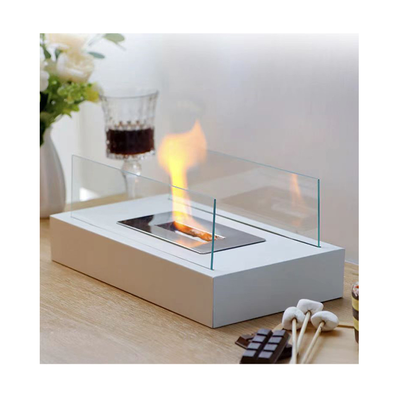 Rectangular Glass Fire Pit Small Bio Ethanol Indoor Mini Tabletop Fire Pit