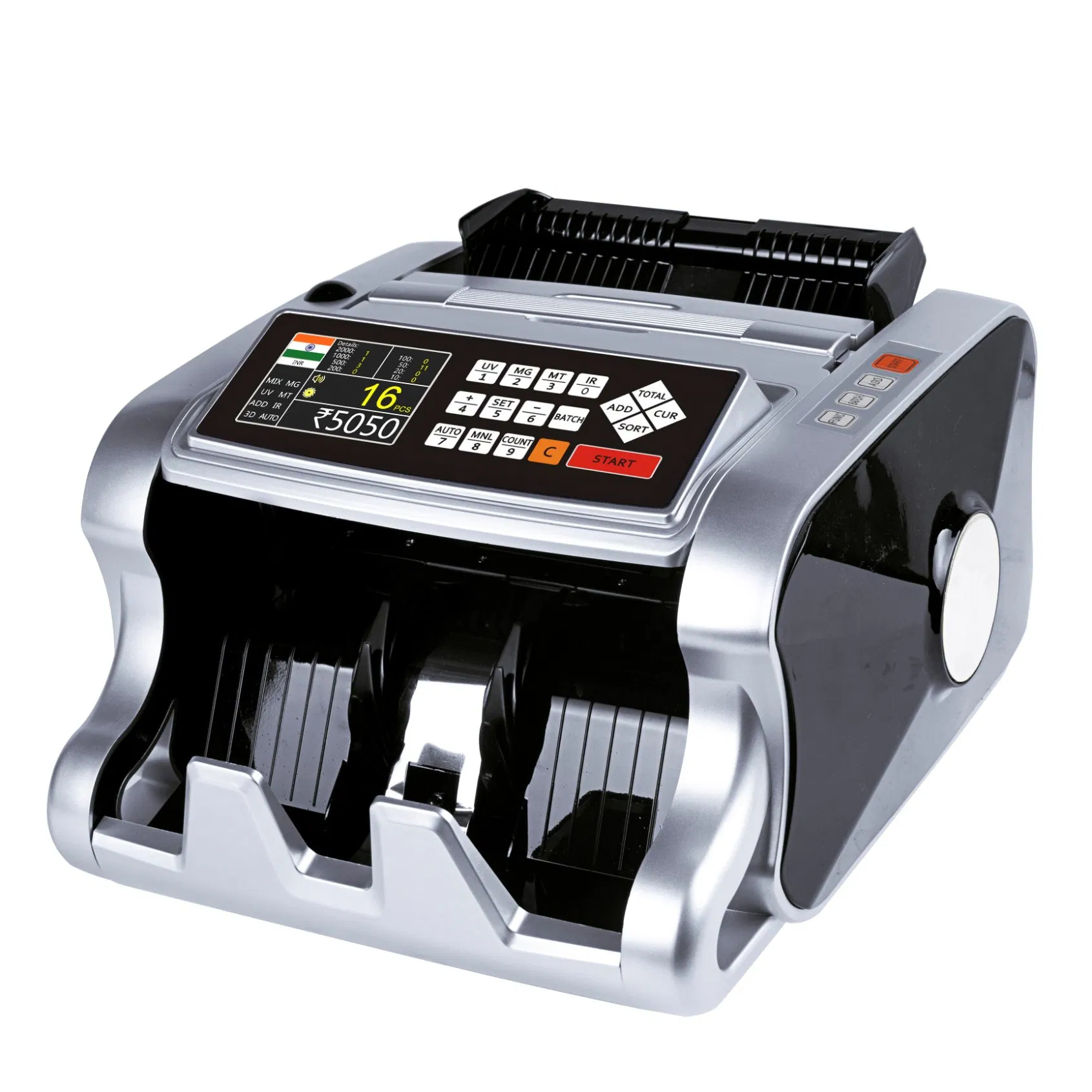 Al-6600t Mix Value Show Detail Denomination Counter Note Counting Machine