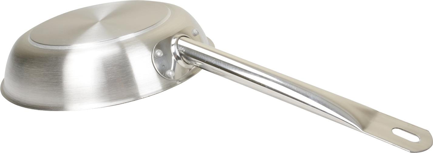 Stainless Steel Sanding Frying Pan with Steel Tube Handle