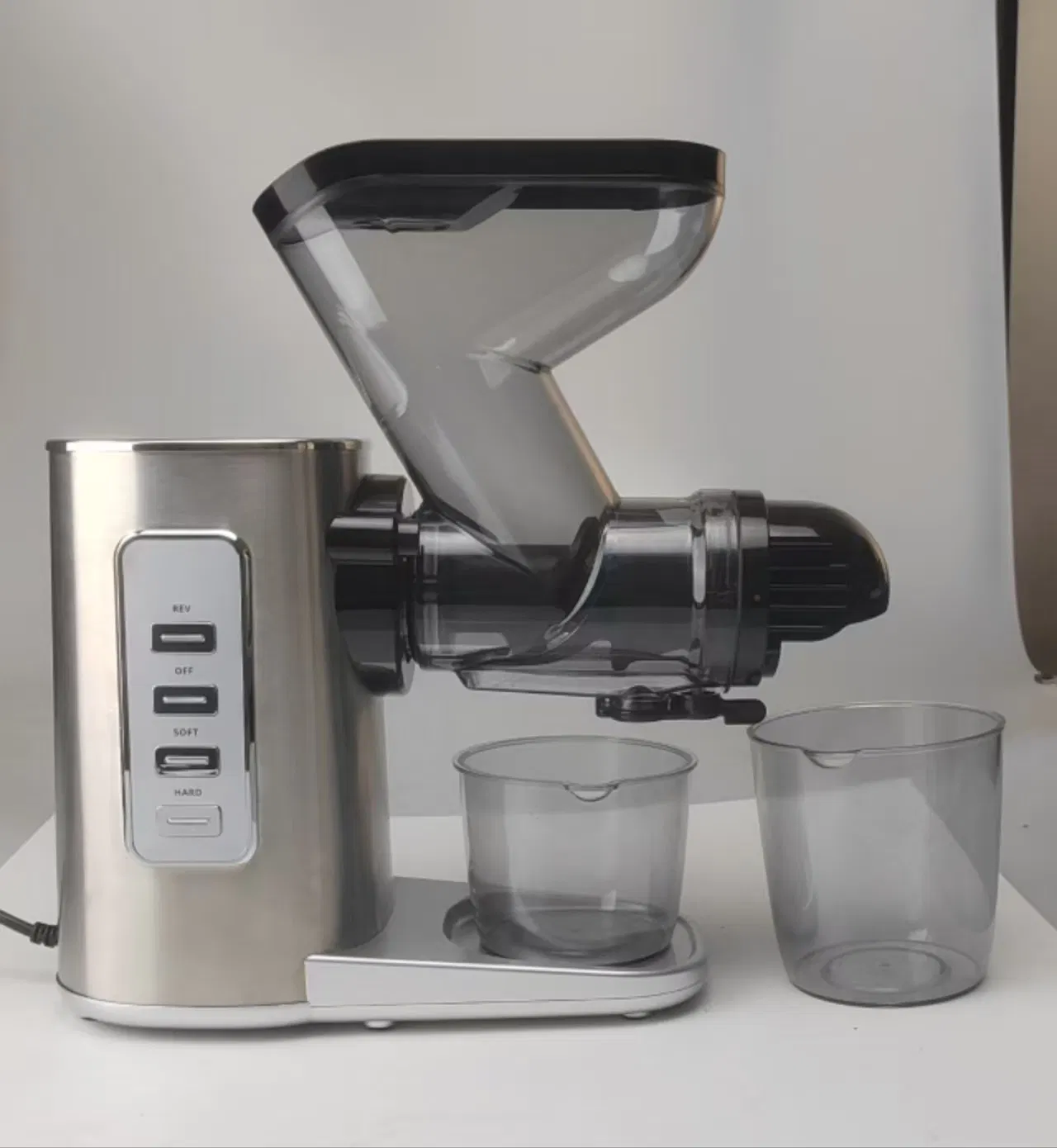 New Stainless Steel 200W Electric Centrifugal Slow Juicer Machine Cold Press Extraction with Reverse Function for Household Use