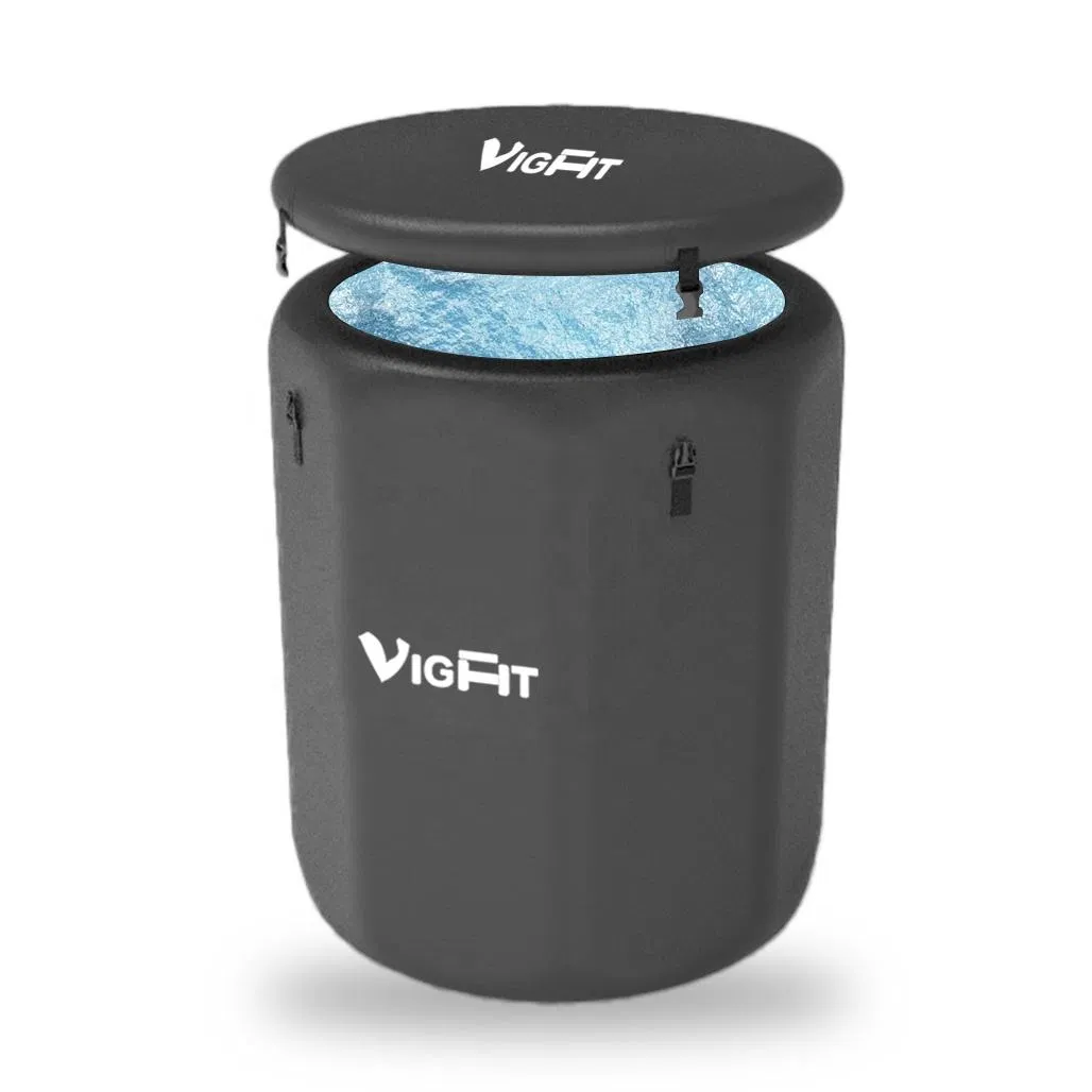 Portable Cylindrical PVC Ice Bath Tub for Muscle Recovery