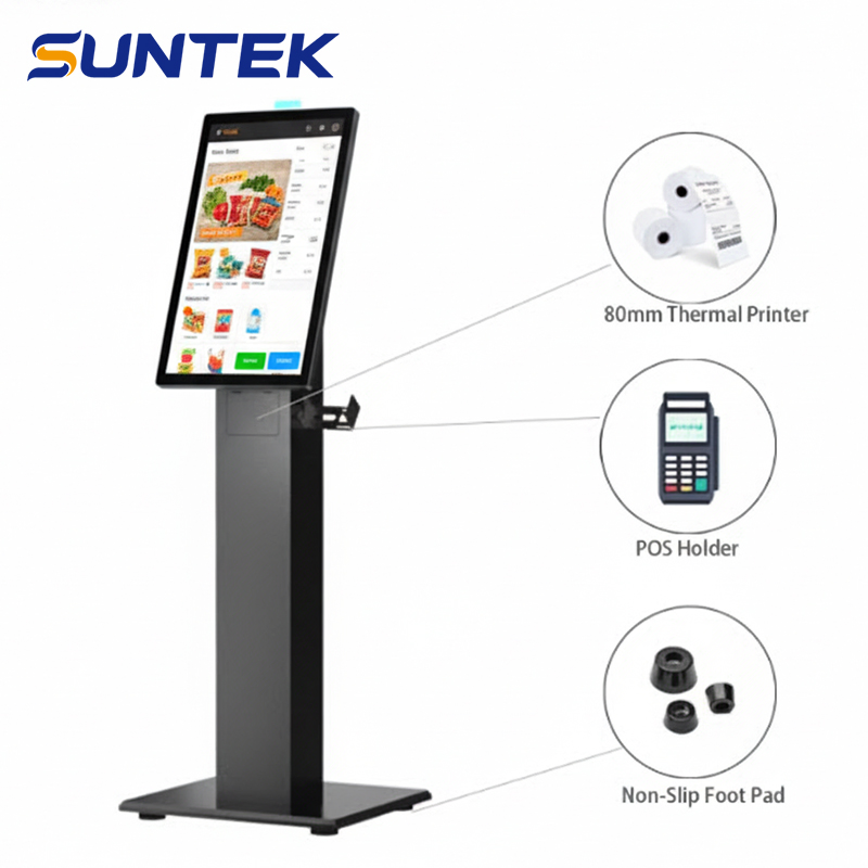 WiFi 4G NFC Self Ordering Kiosk 15.6-Inch Suntek Payment Machine for Retail