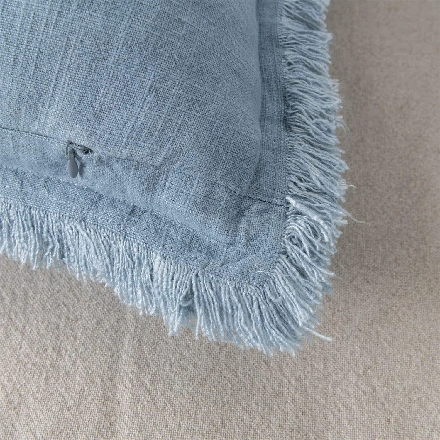 Linen Decor Throw Pillow Cover Decorative Farmhouse Boho Fringe Cushion