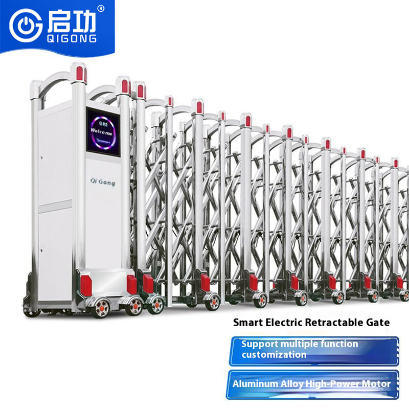 Factory Fence Telescopic Sliding Gate Automatic Stainless Steel Retractable Gate