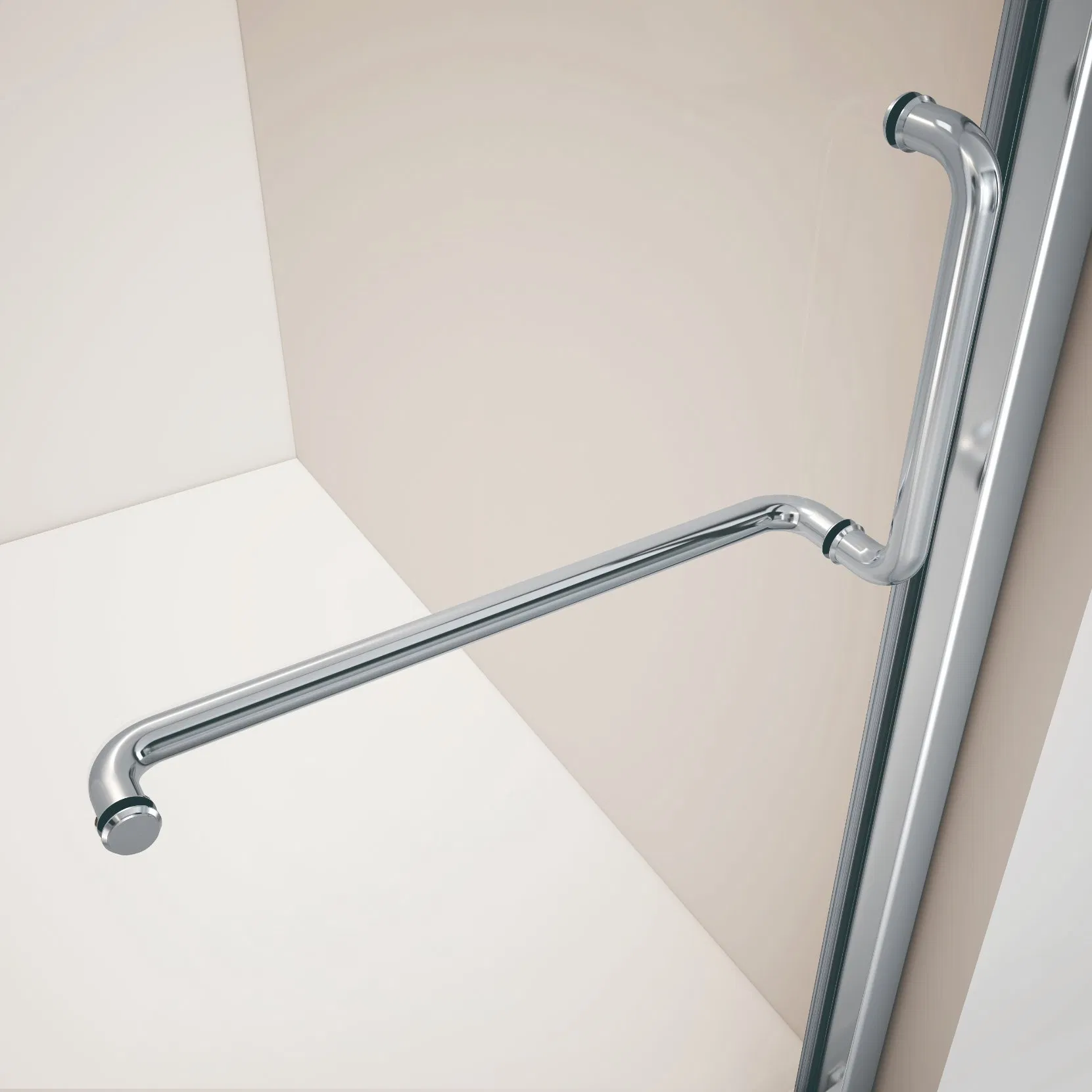 Apartment Bathroom Waterproof Rectangle Tempered Glass Metal Handle Prefabricated Shower Cubicle