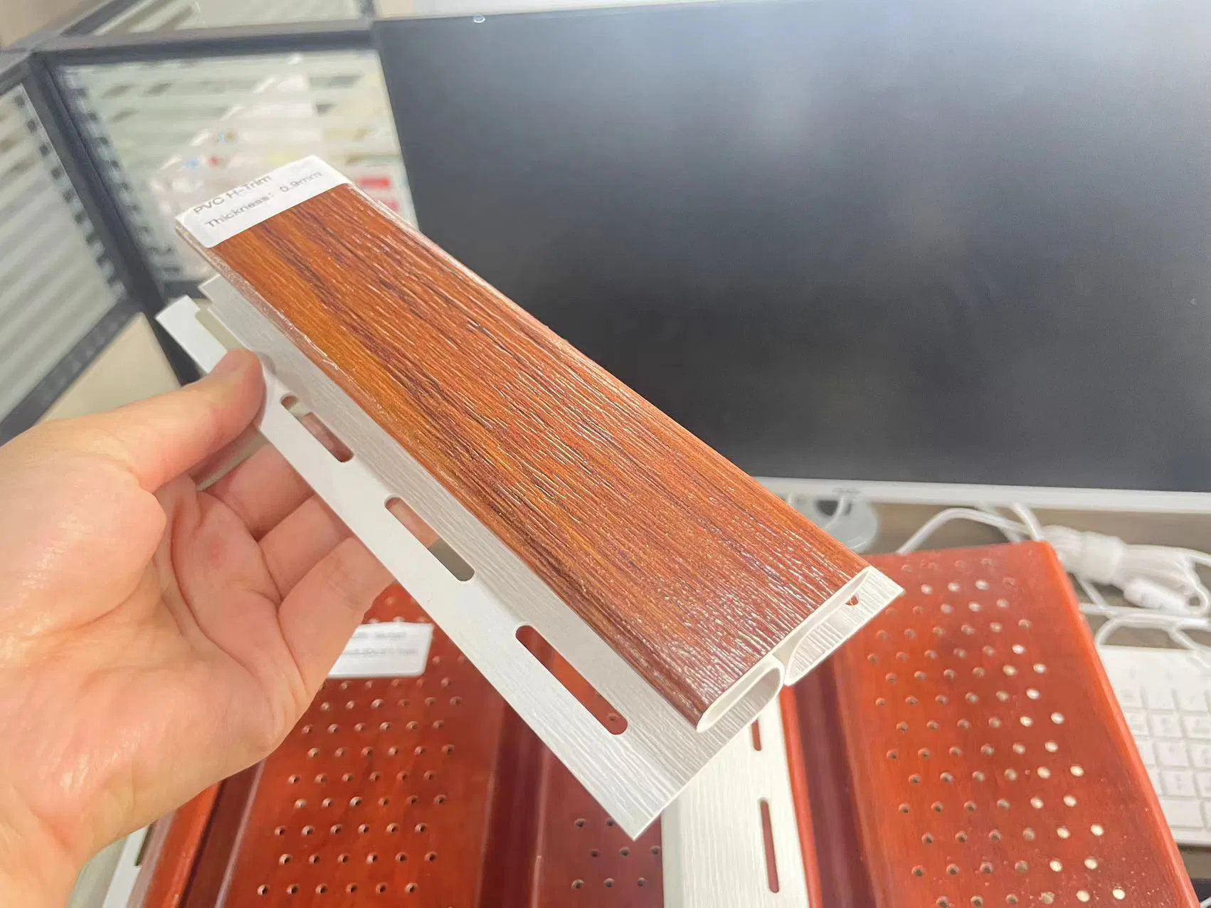 PVC Wooden Soffit Ceiling Solid and Fascia Eave Panel Stretch Ceiling Used Outer Wall Panel