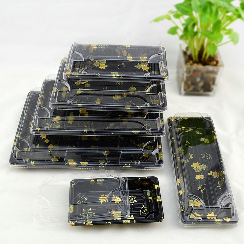 Disposable Transparent Plastic vacuum Container, BOPS Sushi Take Away Box, Vegetable and Fruit Packaging Box