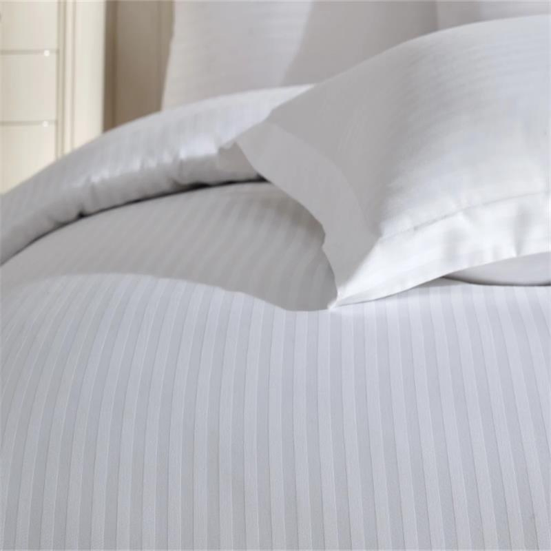 Single Double Queen King Cotton 1 & 3cm Stripe Hotel Bedding Duvet Cover Bed Sheet Set for Hotel