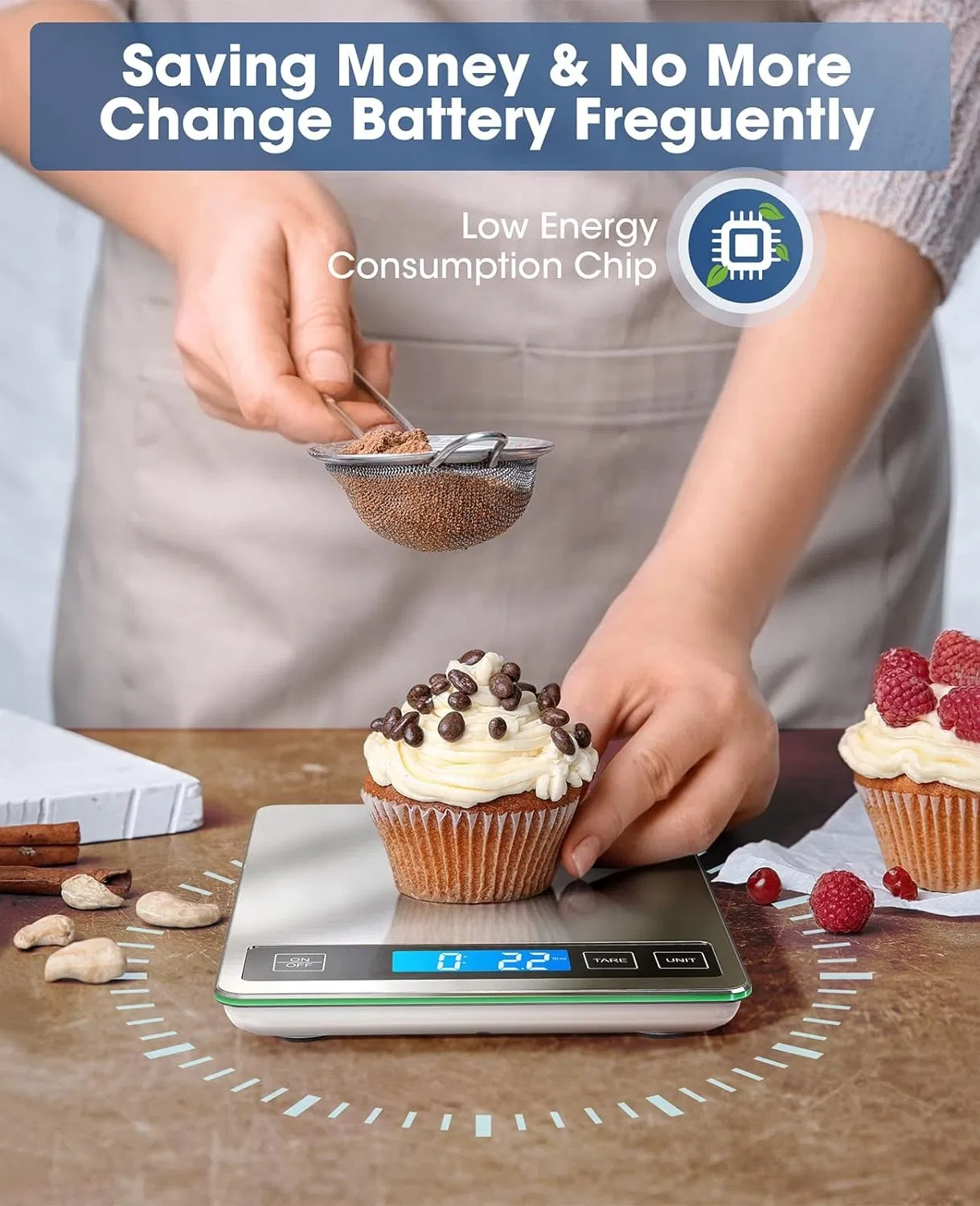 Цифровые кухонные весы с LCD-дисплеем, 5 кг