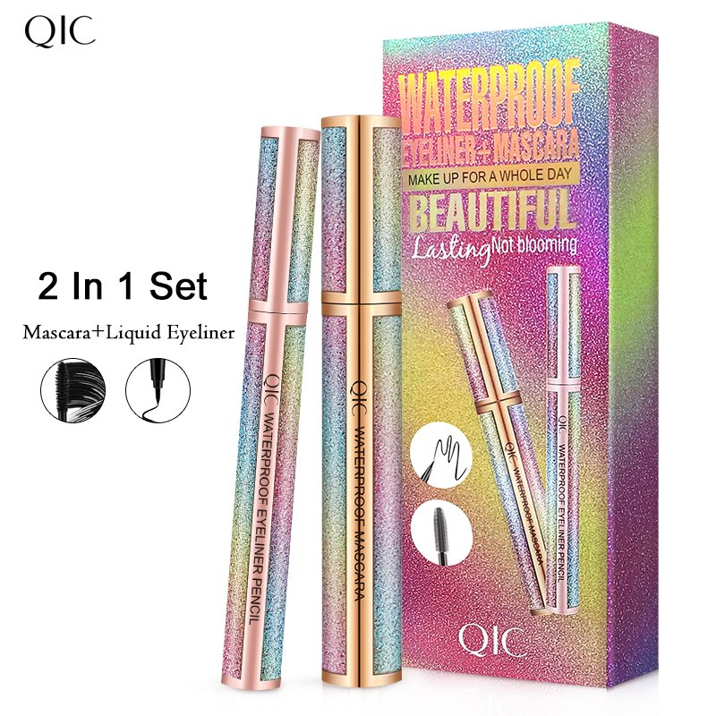 Hot Selling New Eyeliner Easy to Color Matte Waterproof Liquid Black Eyeliner and Mascara Set