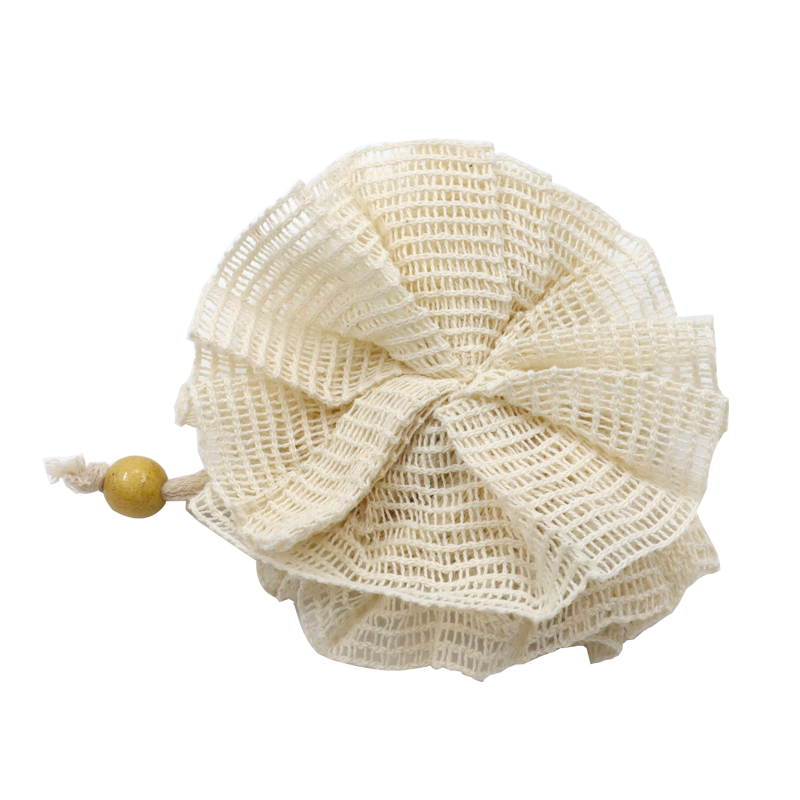 Durable Bath Ball Ramie Shower Mesh with Sling Body Scrubber Puff