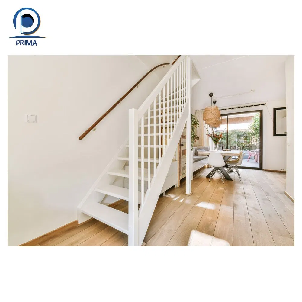 Orient Staircase American Style Commercial Oak Wood Treads with Metal Straight Staircase