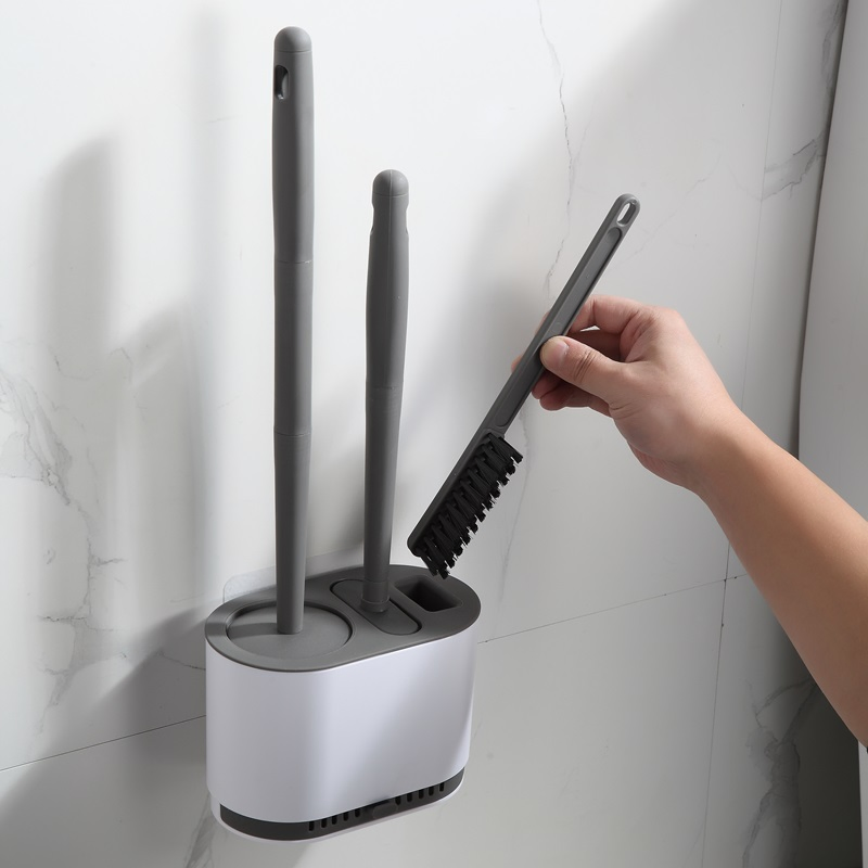 Серый набор ёршиков для унитаза с держателем