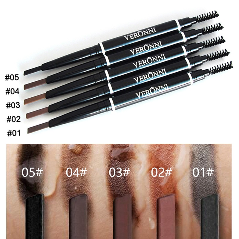 Ep17 Amazon Hot Eyebrow Pencil, Automatic Double-Headed Waterproof Non-Halo Makeup Pen Colorful Phoenix Eyebrow Pen Cross-Border Direct Sales