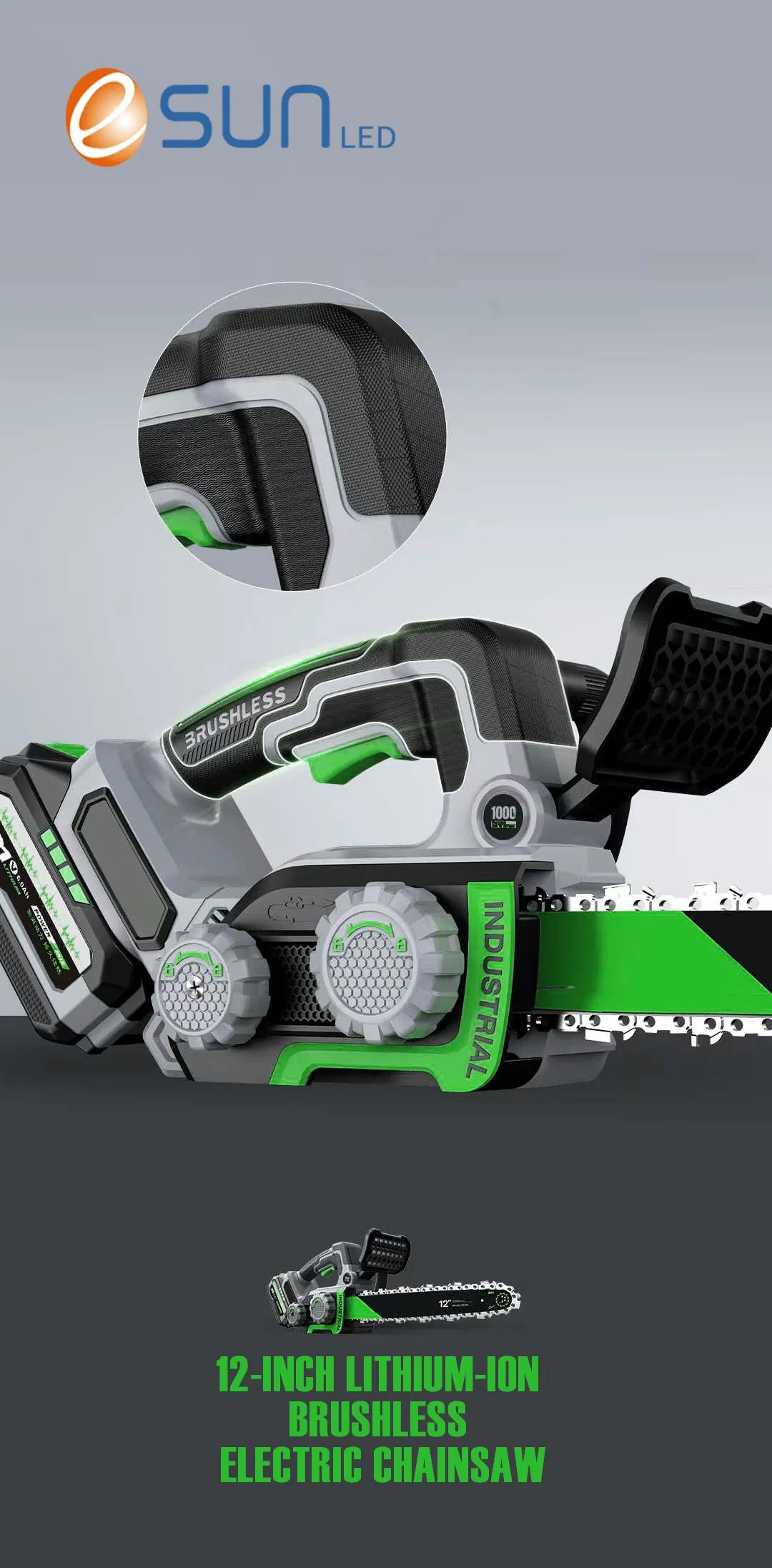 ODM OEM Lithium Battery Electric Rechargeable 12'' Cordless Chain Saw