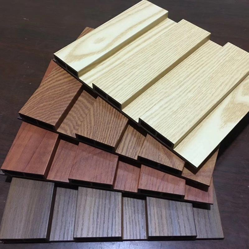 Cheap Price Hollow PVC Wall Panel Wood Color and Marble Color WPC Wall Panel Cladding WPC Fluted Wall Panel