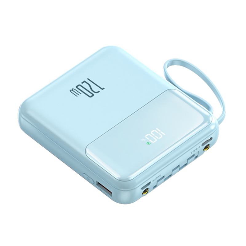 Ультракомпактный Power Bank с дисплеем и 4 проводами