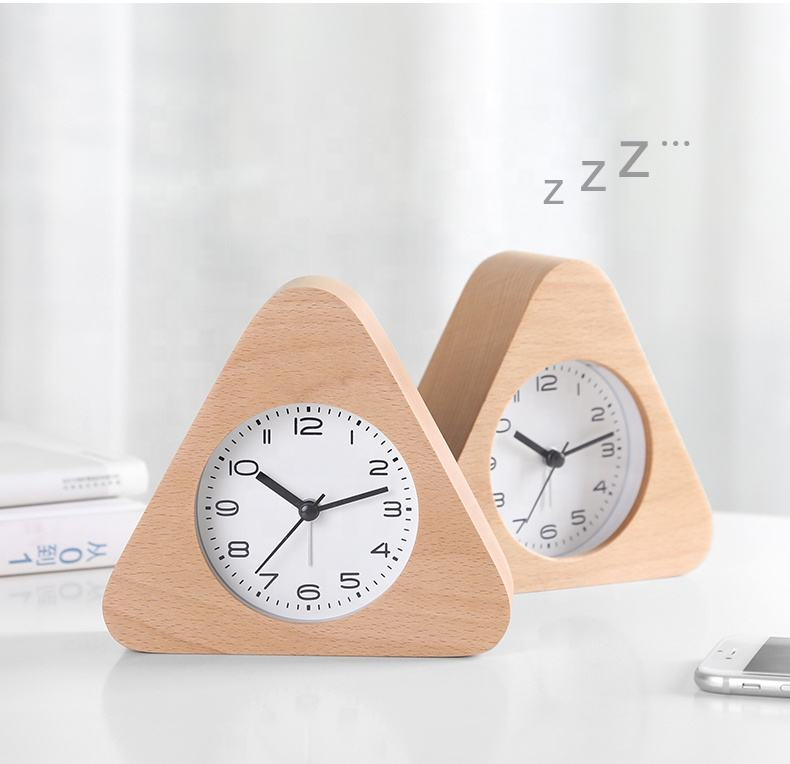 Custom New Arrival Lasting Custom Logo Diminutive Wooden Cube Cute Alarm Clock