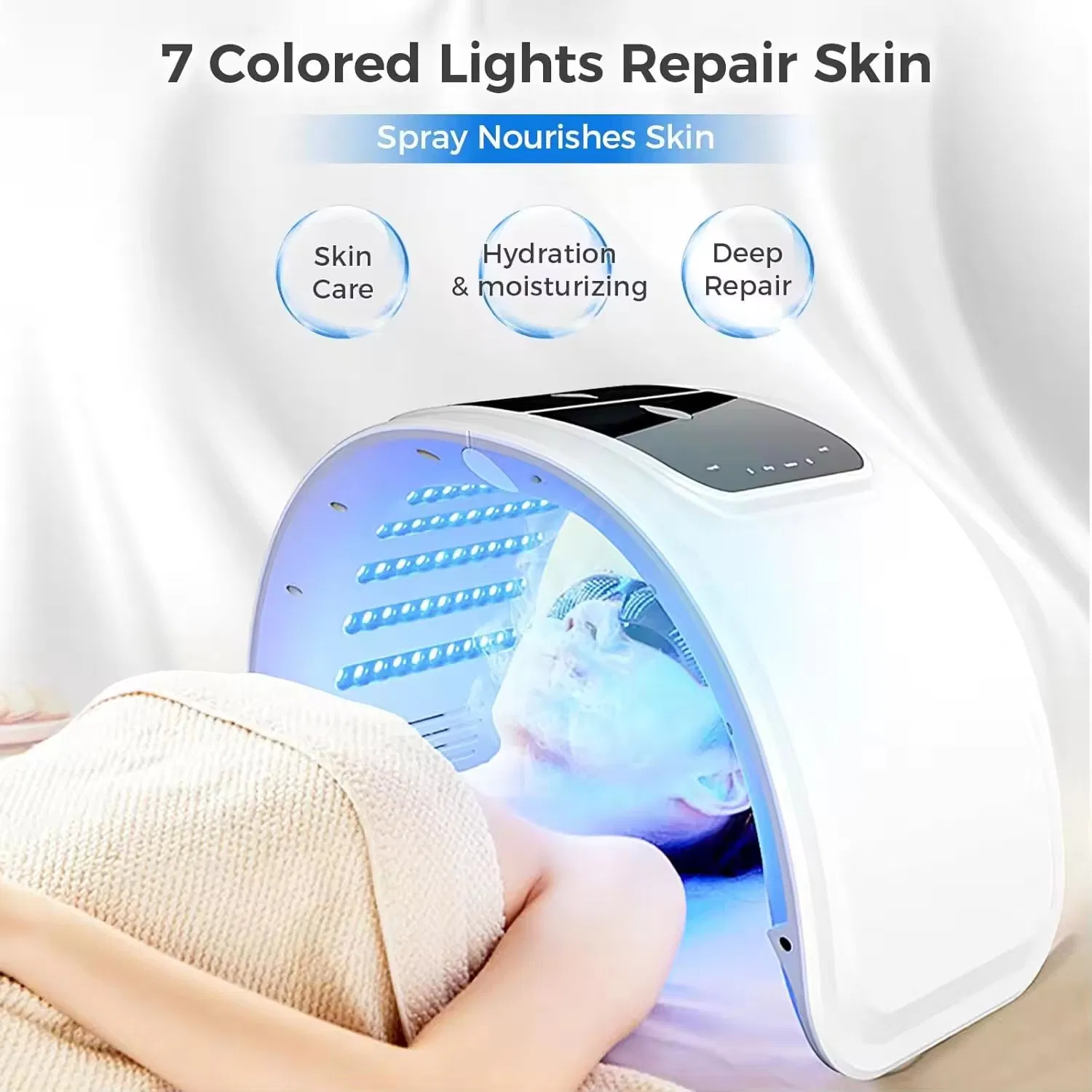 7 Color Cold Nano Spray Anti-Wrinkle Red Light Therapy Device Facial Beauty Use Professional PDT LED Light Therapy Machine