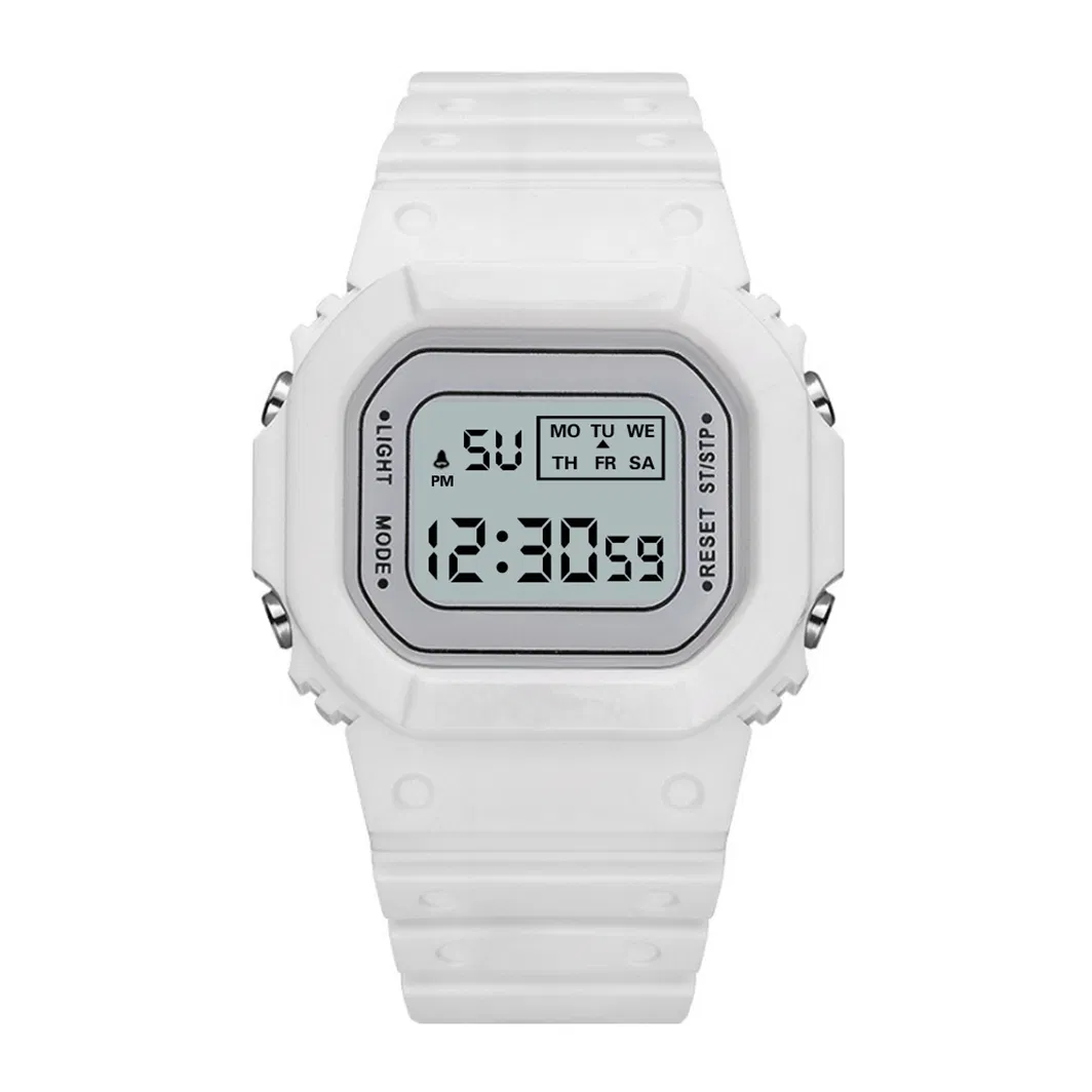 Solid Color Square Student Teenagers Outdoor Sports Waterproof Multifunctional LED Electronic Watch