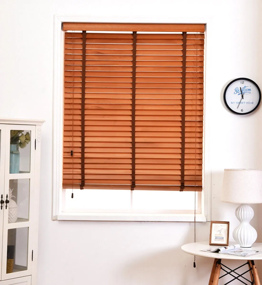 Cordless Window Venetian Basswood Blinds & Curtains for Children Safety
