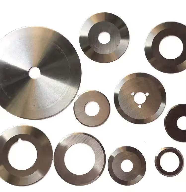 SKD11 Industrial Round Slitting Knives Cutting Blade Tungsten Carbide Insert Circular Shear Blades of Metal Paper Rubber Package Machine Tools Accessories