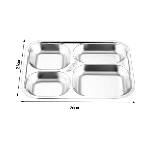 Elegant Stainless Steel Divided Serving Tray with Galvanized Surface Finish