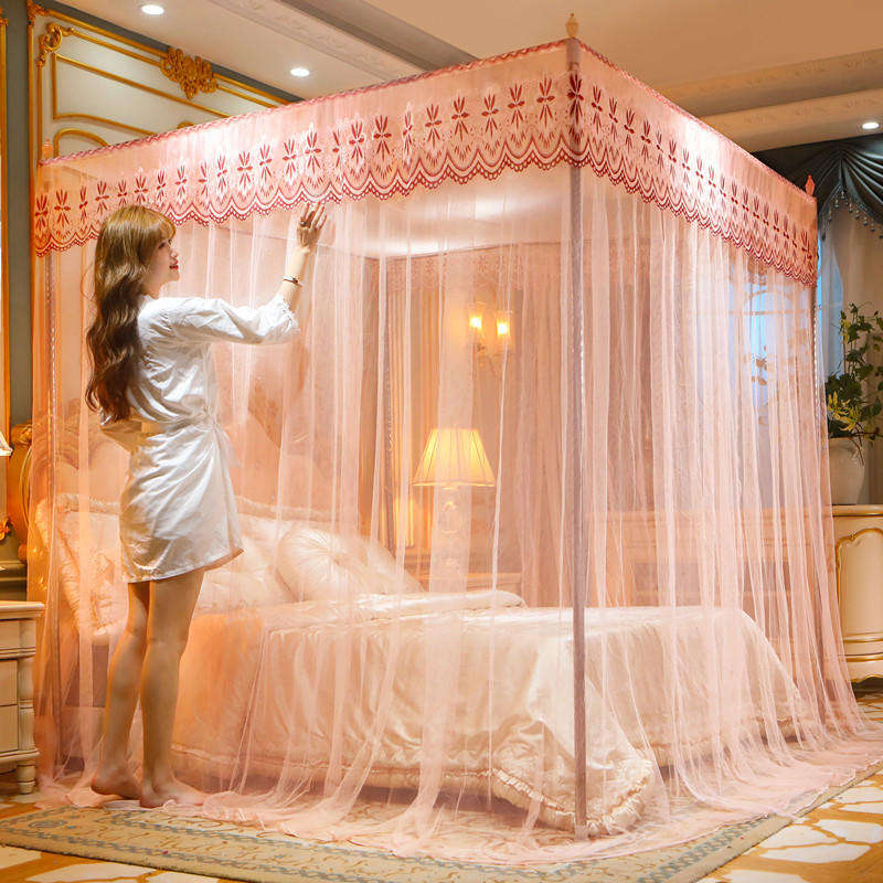 Luxury Royal Palace Canopy Mosquitero with Stand Bedding Netting Mosquito Nets for Adult King Size Home Bed