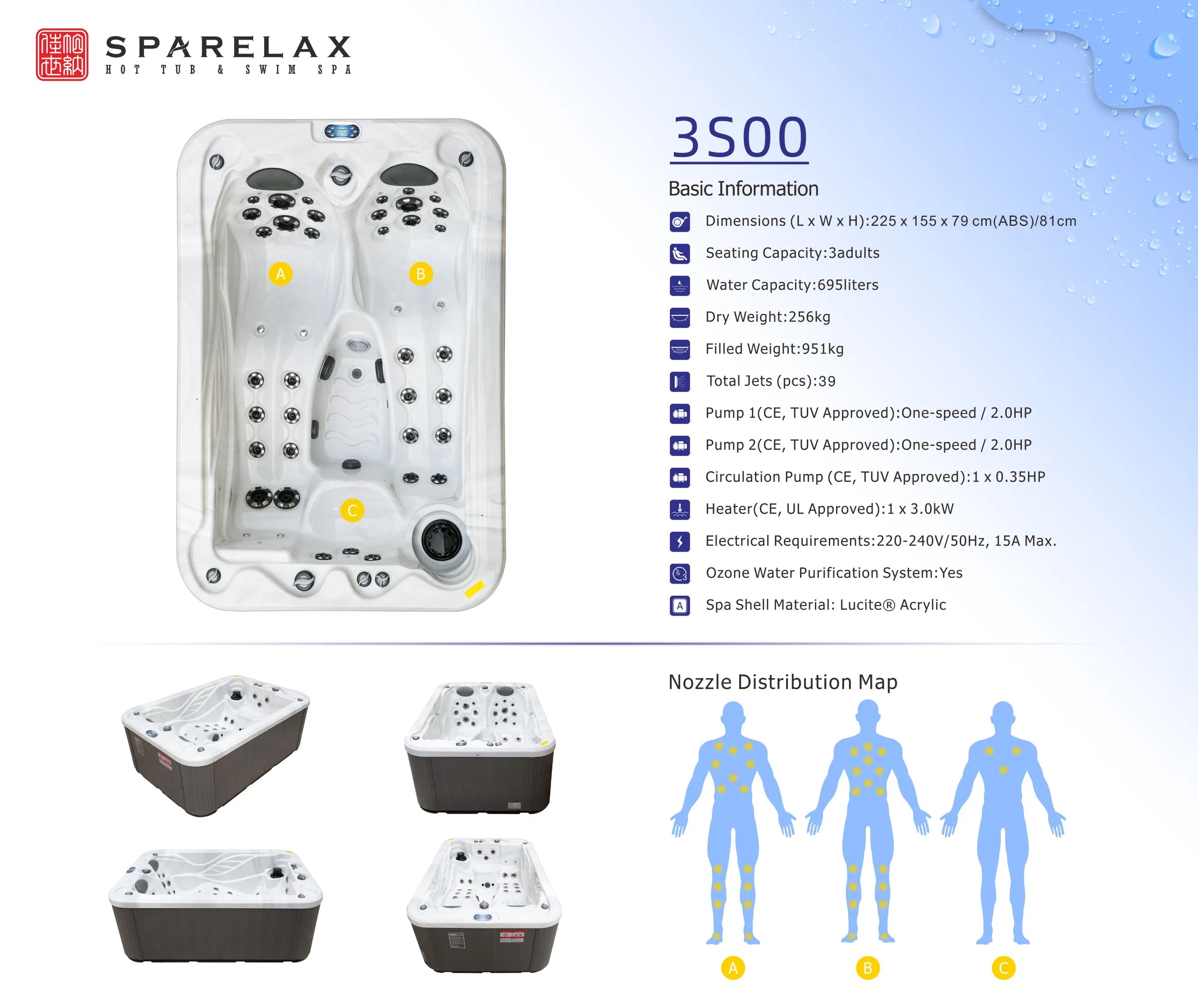 Портативная СПА-ванна Premium с системой сильного давления