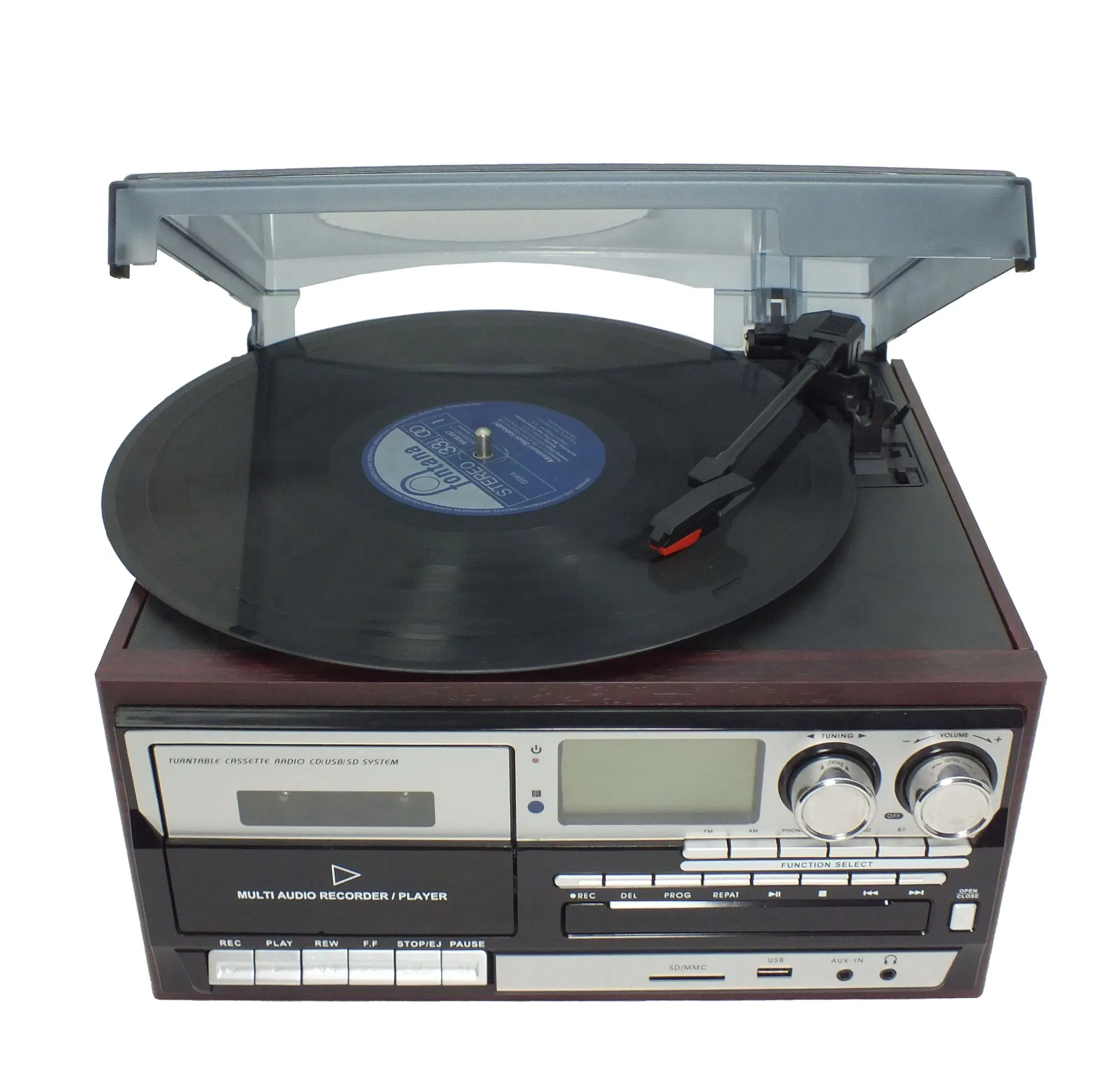 Multi-Function Turntable with CD, USB, and Cassette Play