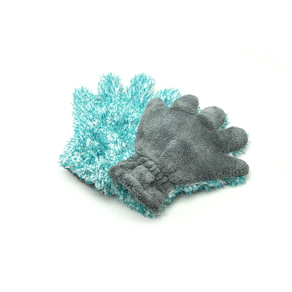 Shineopen Five-Finger Coral Fleece Microfiber Wash Mitt for Car Detailing Madness Car Wash Gloves Ultra Absorbent Microfiber Mitt