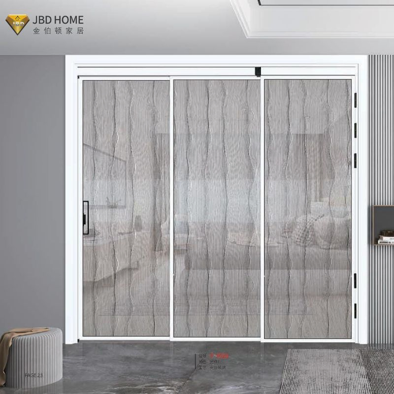 Modern Sleek Brown Tinted Aluminium Sliding Glass Door for Kitchens