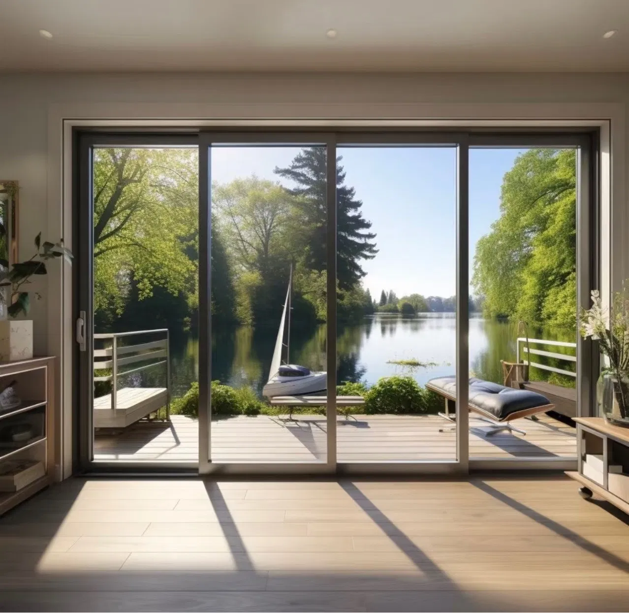 Premium Double Sided Aluminum Sliding Door with Durable Finish