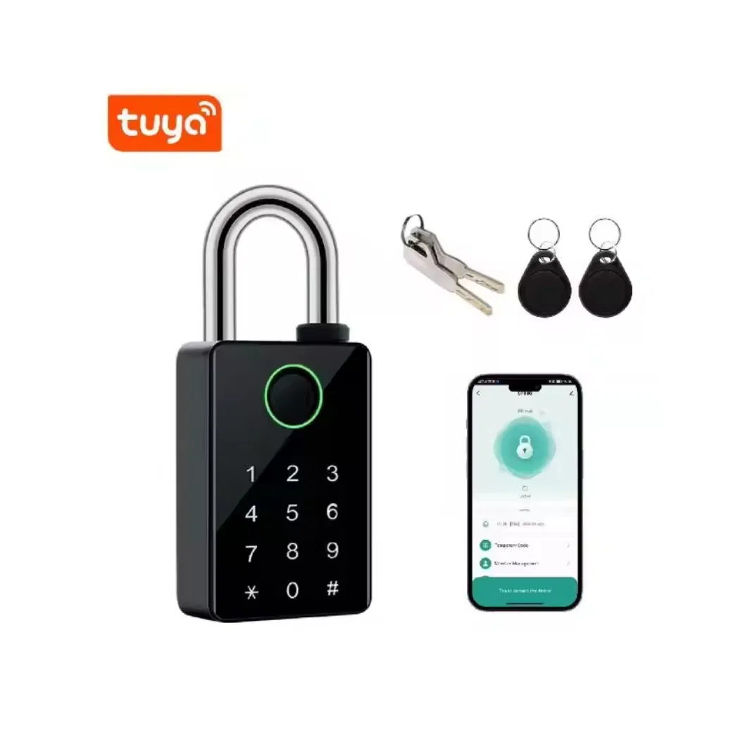 IP65 Waterproof Tuya APP Bluetooth Password IC Card Fingerprint Smart Digital Padlock