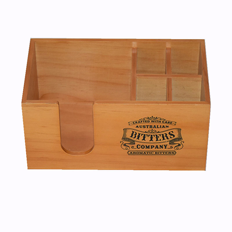 Wooden Table Condiment Caddy Table Bar Restaurant Napkin Straw Holder Tray Caddy for Caperdonich Kavalan Kentucky Gentleman Kentucky Old Reserve