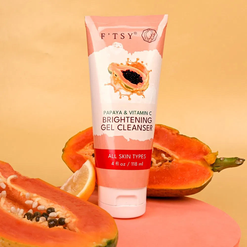 OEM Logo Vitamin C Kojic Acid Skin Whitening Face Wash Cleanser Cream Lotion Papaya Skincare Kit