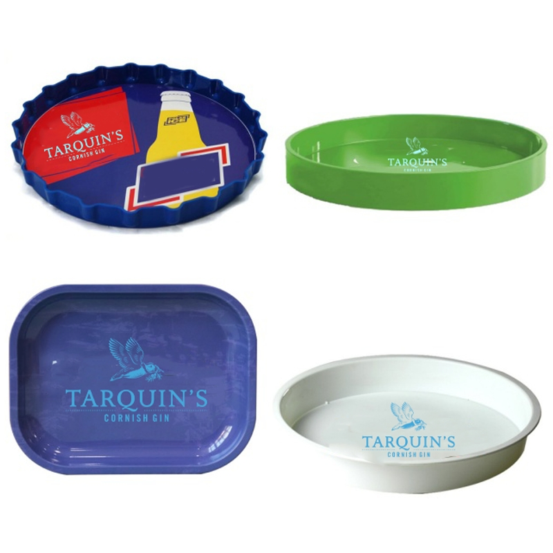 Custom Logo Color Size Anti-Drop Wear-Resistant Multi-Purpose Plastic Serving Bar Tray for Capital Carlton & United Carlton Black