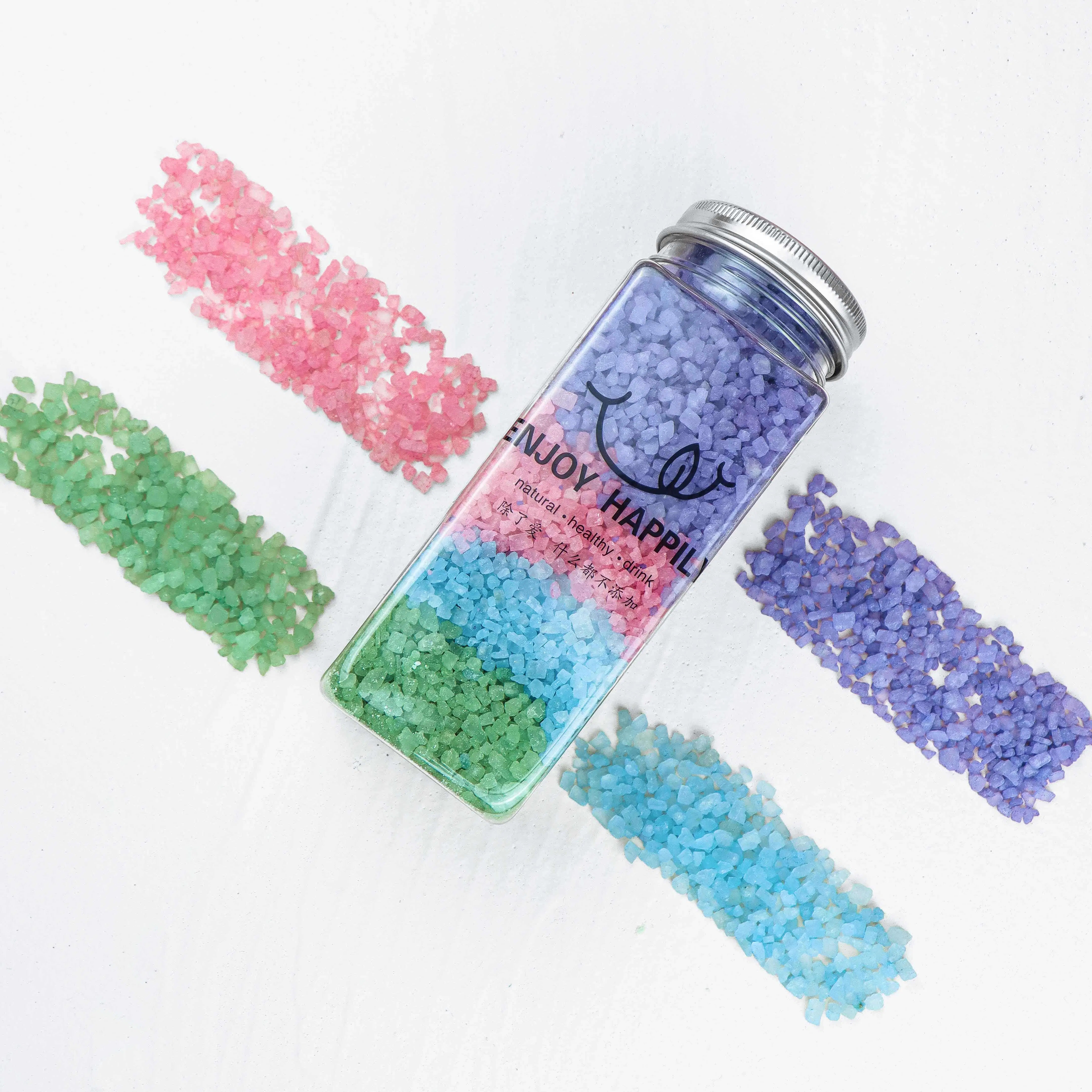 OEM Wholesale Private Label Colorful Salt Bath Fragrance Elaborate Bulk Bath Salt