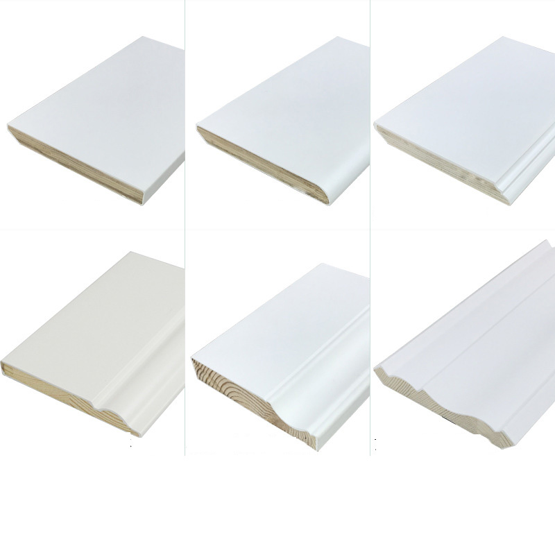 High Quality Decorative Natural Wood Coated Skirting Lacquer White Floor Skirting