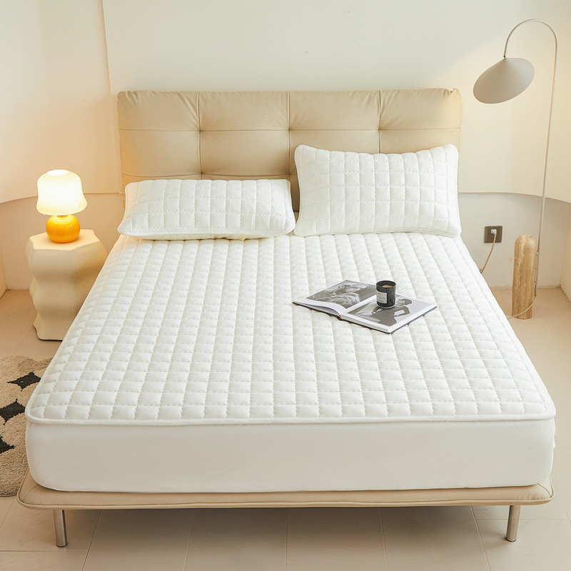 Joy Home Fashion Non-Slip One-Piece Waterproof Padded Fixed Mattress Protector Bed Sheet Fitted Shee