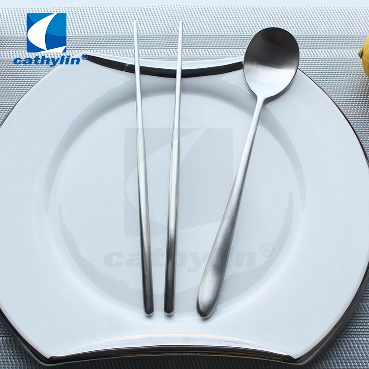 Silver Chinese Style Dinnerware, Stainless Steel Spoon and Chopstick