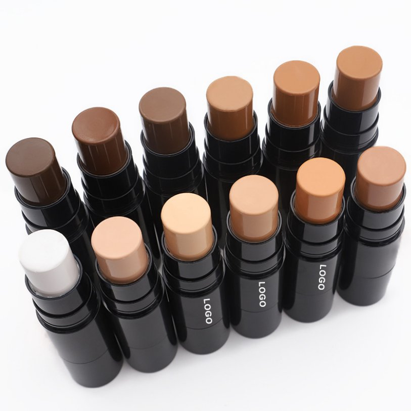 17 Colors Black Container Stick Concealer Sweatproof portable Fine and Smooth Concealer Oil-Control Customizable Stick Face Makeup