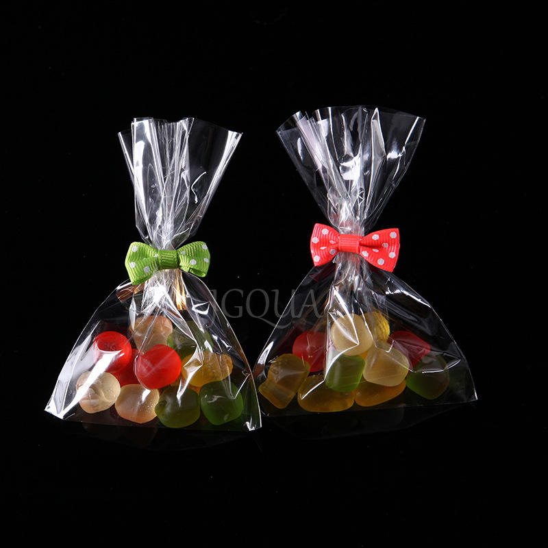 Wholesale Accept Custom Logo Printing Resealable Transparent Plastic Candy Bag