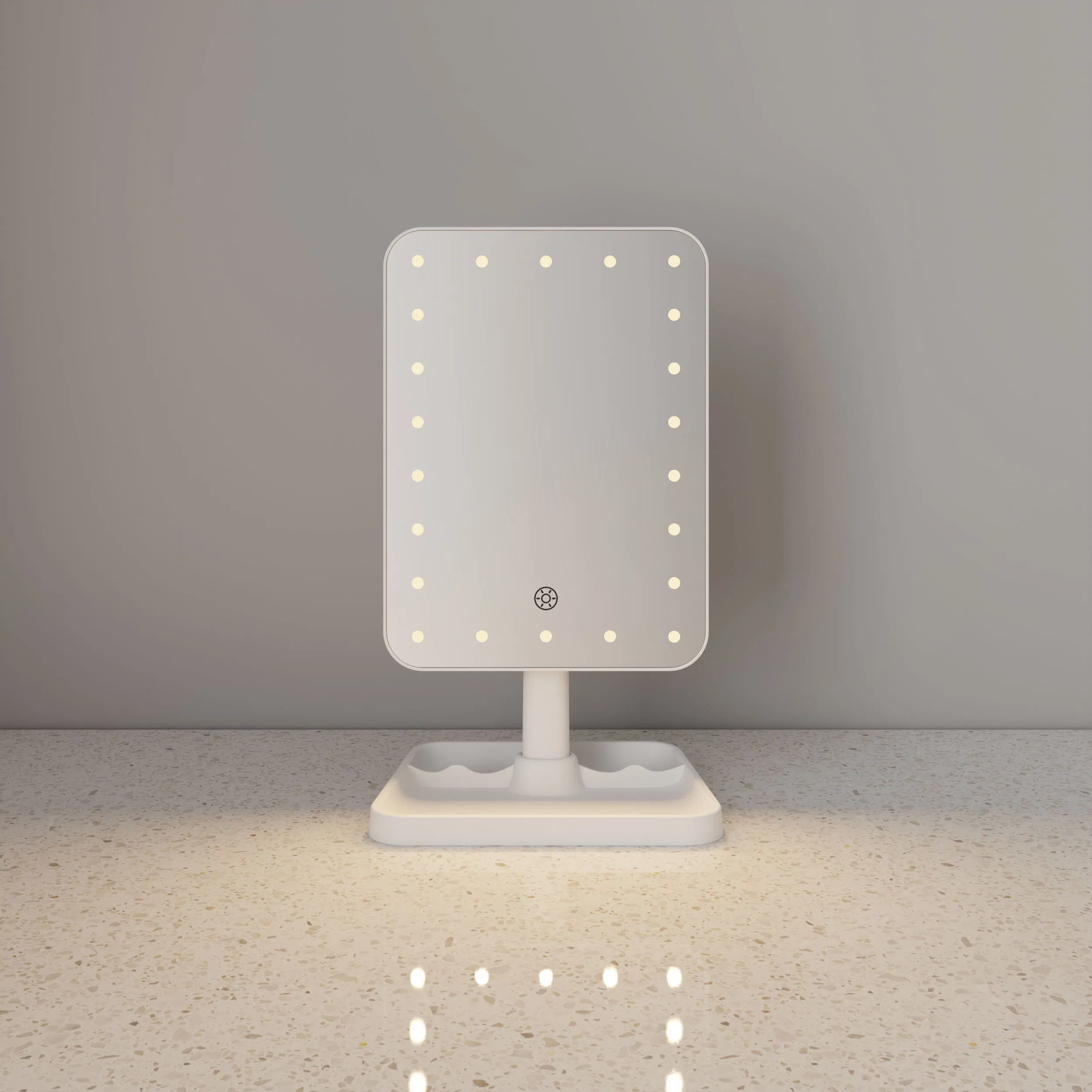 Custom Logo Wholesale Rechargeable Portable Adjustable LED Lighted Mirror Lights Rechargeable Table Makeup Vanity Mirror with LED Light