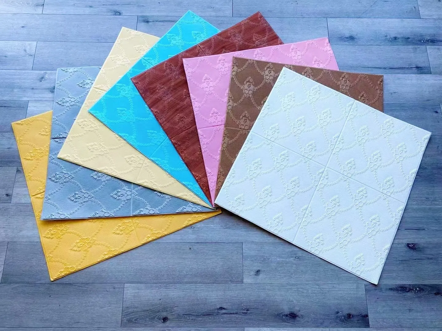 3D Leather Design Wall and Ceiling Sticker Panel for Home Decoration