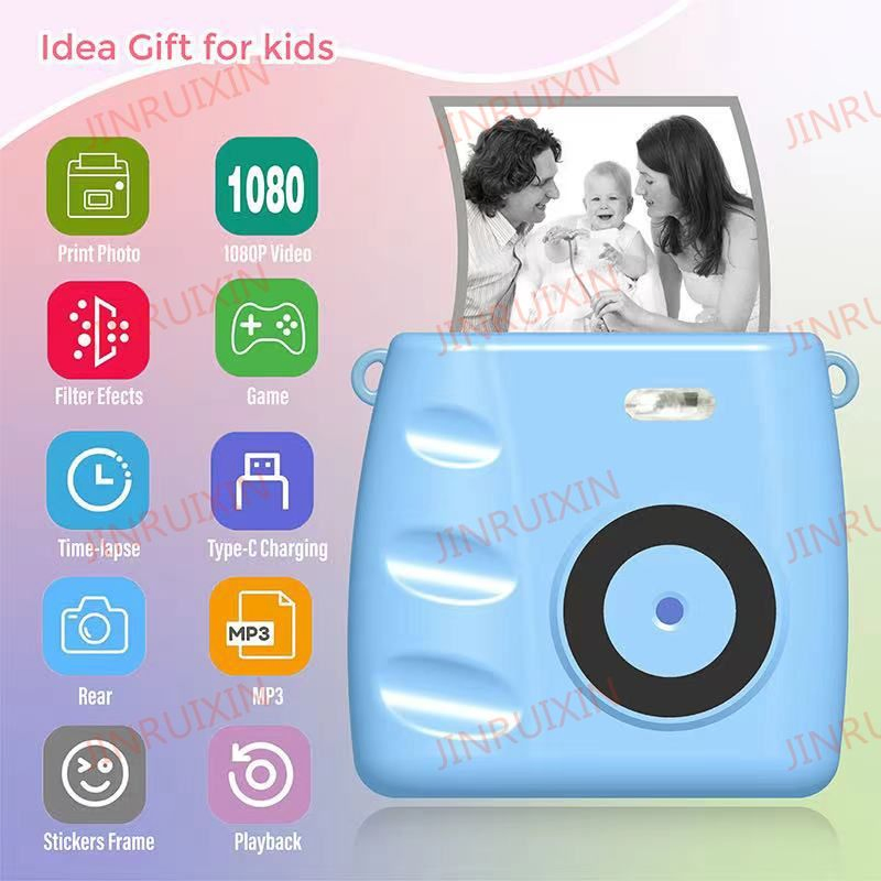 Cross-Border New Smart Children's Camera Cartoon Camera Birthday Gift Thermal Printing Camera